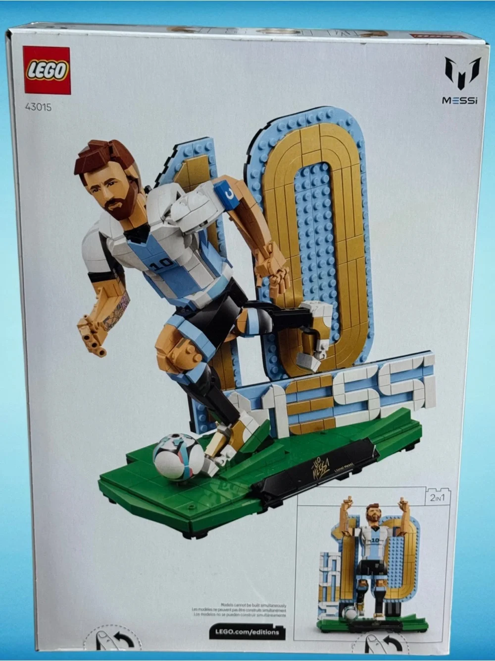 LEGO Lionel Messi Soccer Legend 43015 Football Building Display Set 2 In 1
